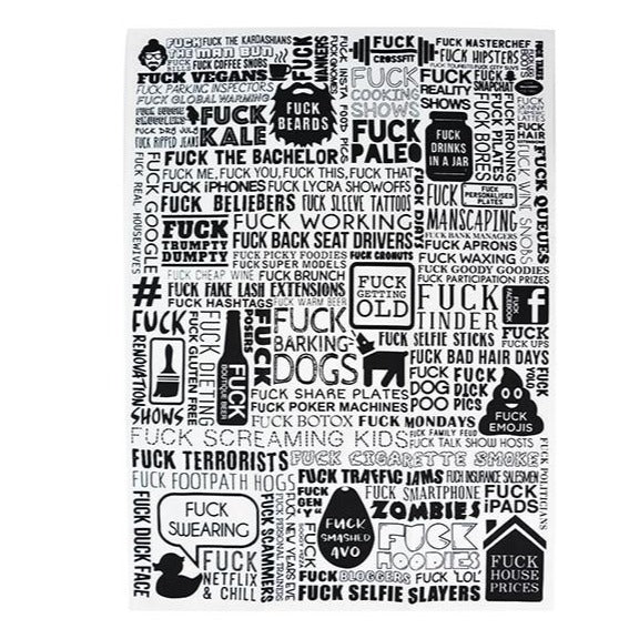 F word / F*ck everything / FUCK IT tea towel