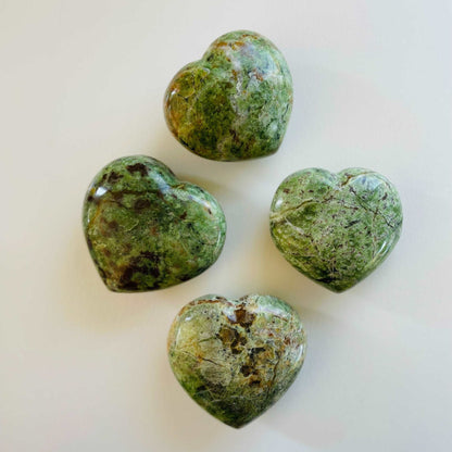 Chrysoprase crystal polished heart stone