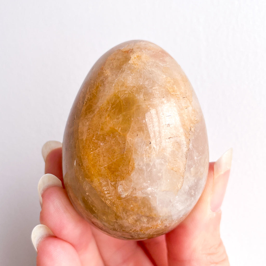 Golden healer quartz crystal polished egg