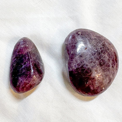 Rare purple anhydrite crystal palm stone