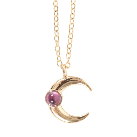 Rose quartz sun / Amethyst moon crystal pendant necklace with greeting card