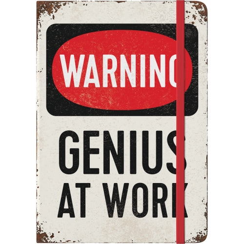 Warning Genius at work notebook