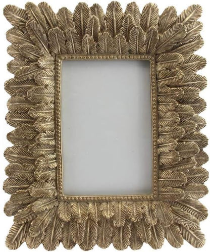 Gold feather picture frame
