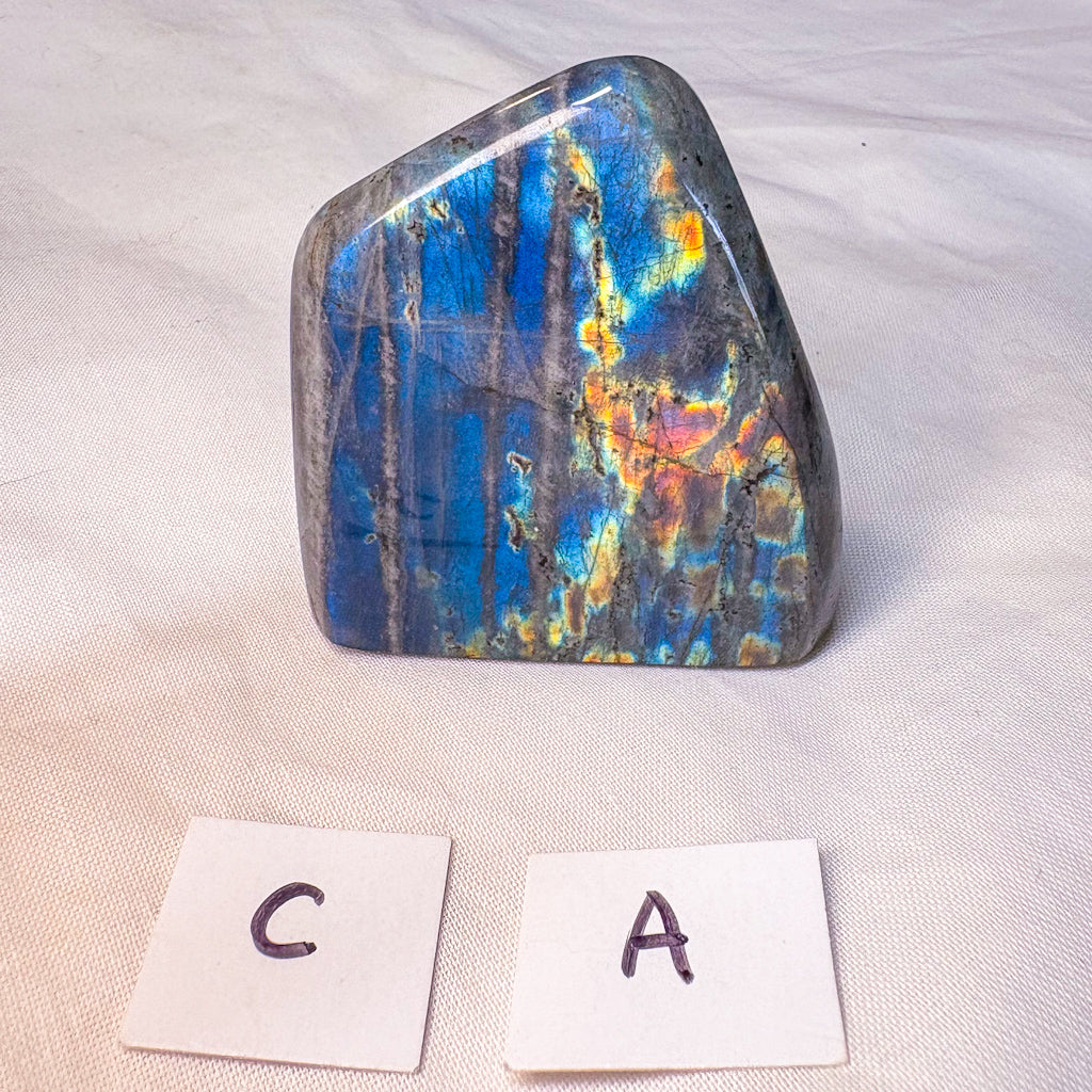 Labradorite crystal high quality flash carved freeform statue