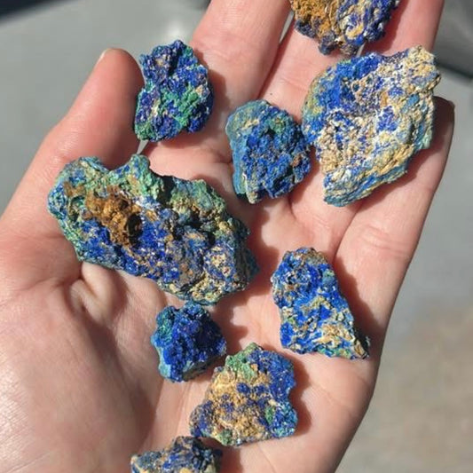 Azurite and Malachite raw crystal