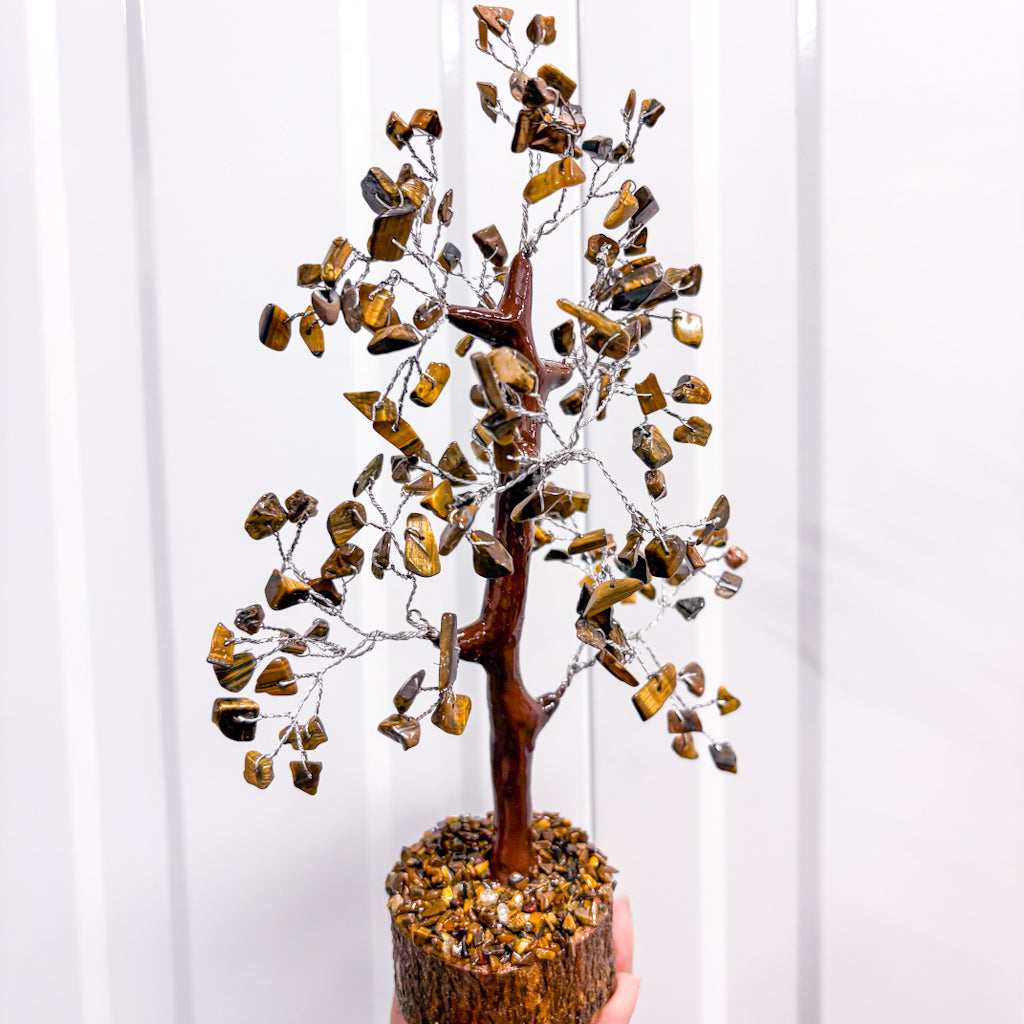 Large Tigers eye Crystal Tree