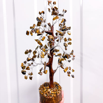 Large Tigers eye Crystal Tree