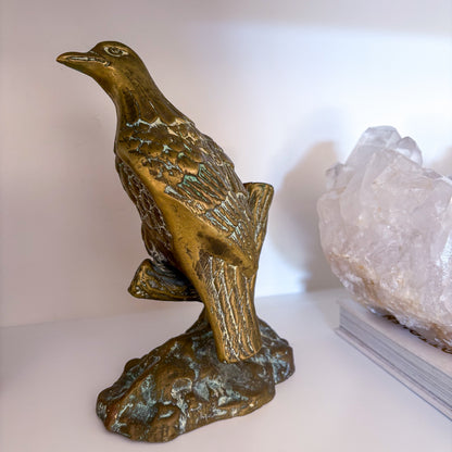 Antique brass eagle statue