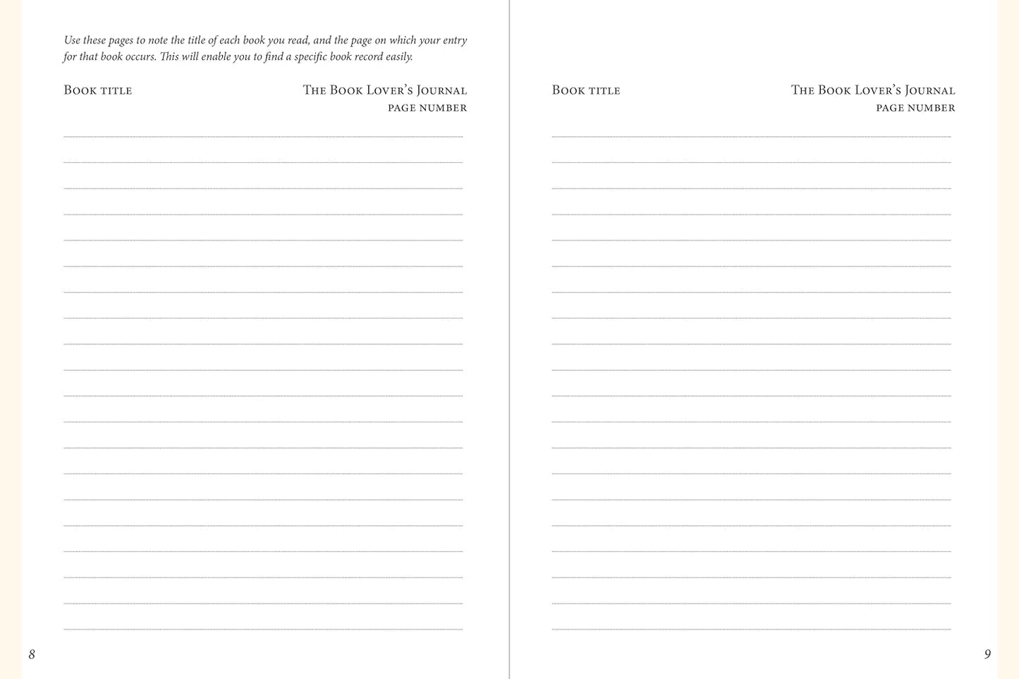 Book lovers record leather journal