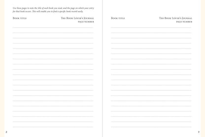 Book lovers record leather journal