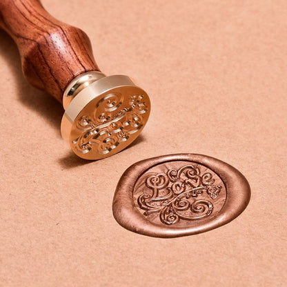 LOVE wax seal / wooden brass sealing stamp
