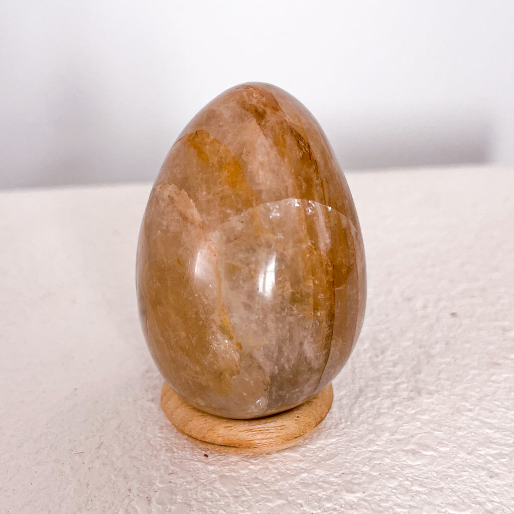 Golden healer quartz crystal polished egg