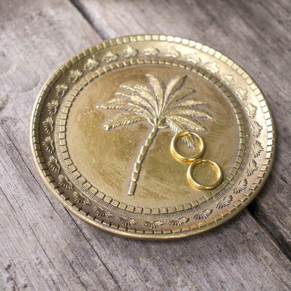 Palm tree gold trinket dish