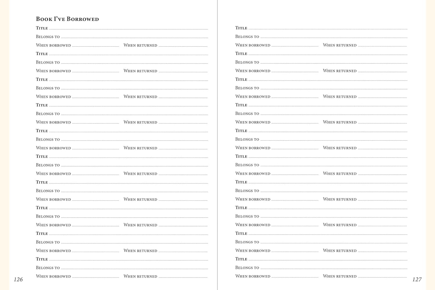 Book lovers record leather journal