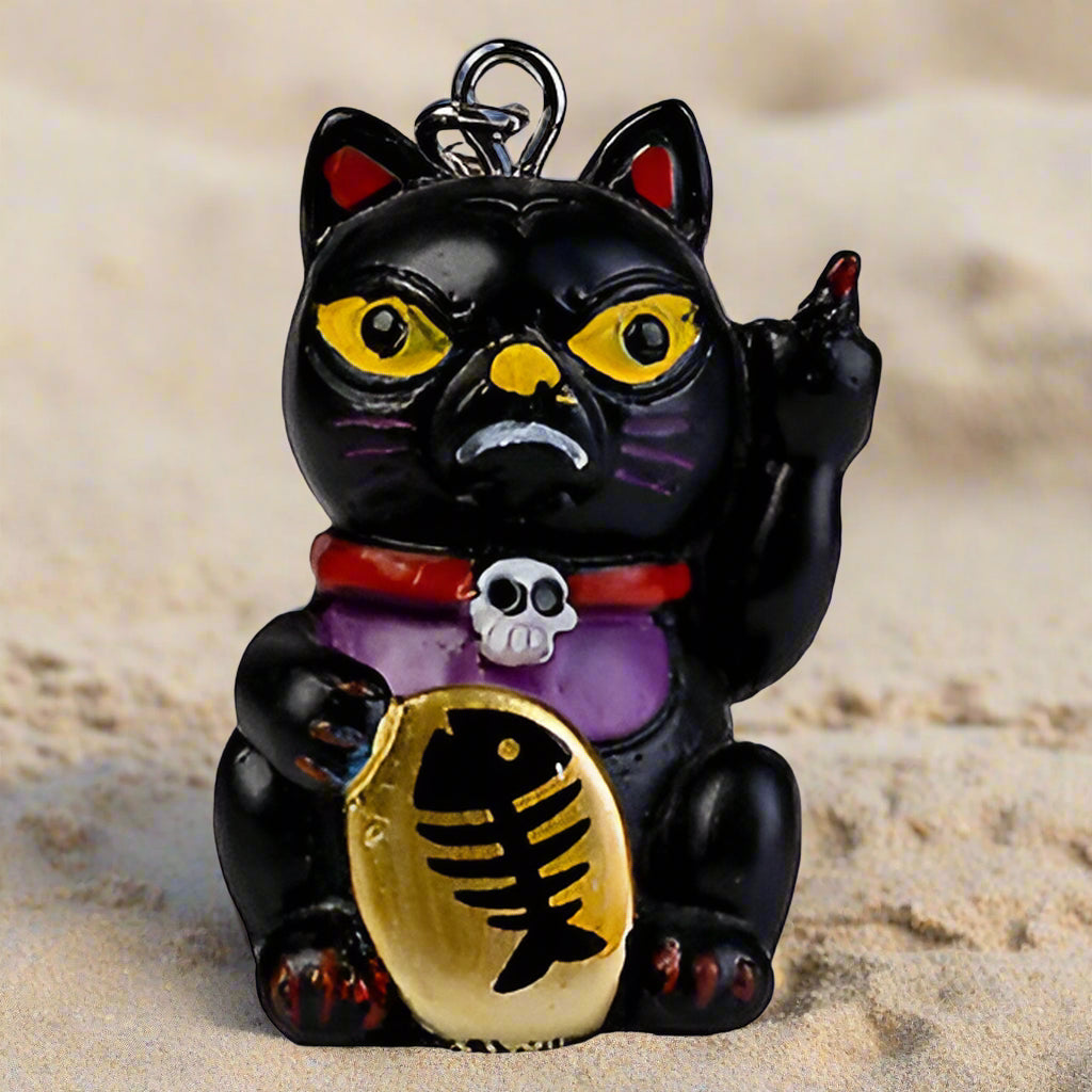 Fuk you naughty kitty cat keychain