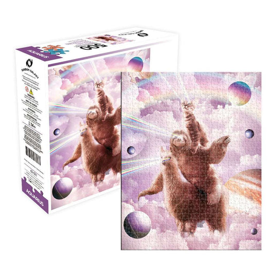 Cat and sloth riding llama 500pc Puzzle game