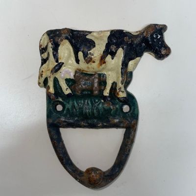 Country cow cast iron vintage wall hook
