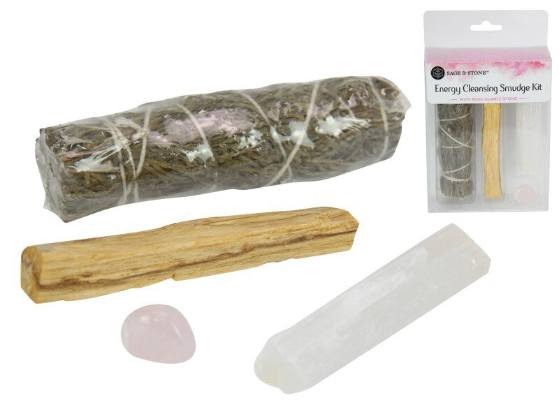 Cleansing kit - smudge sticks & crystals bundle