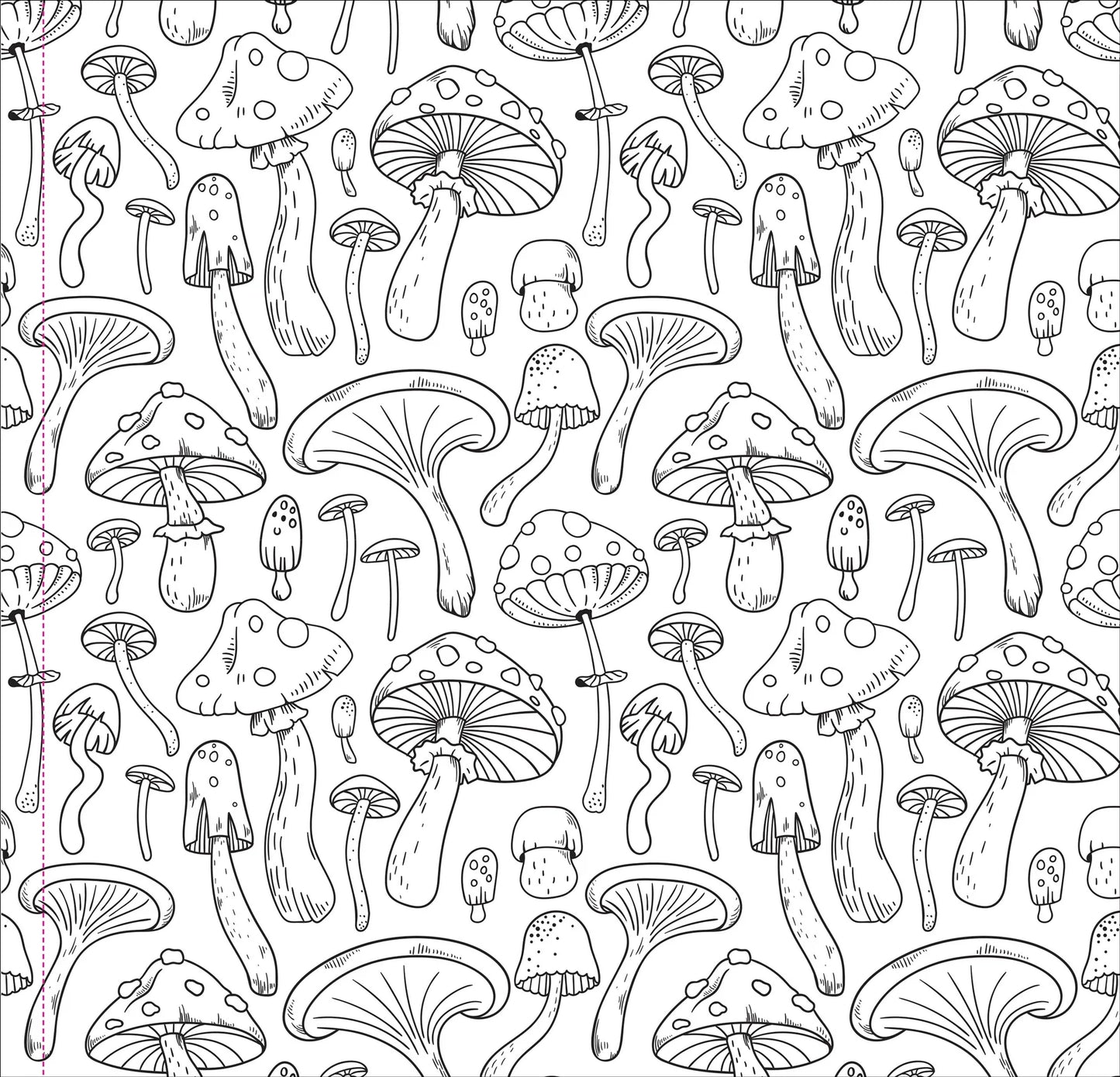 Mushroom adult colouring book