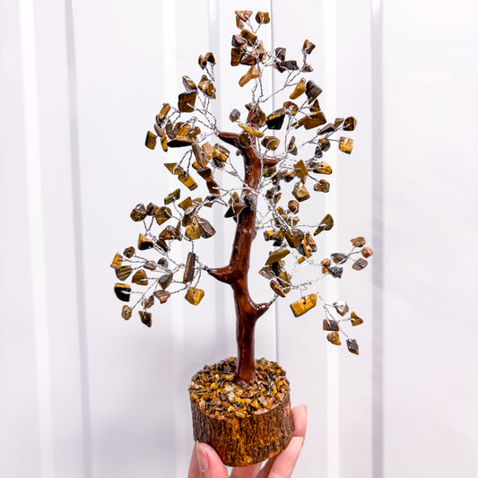 Large Tigers eye Crystal Tree