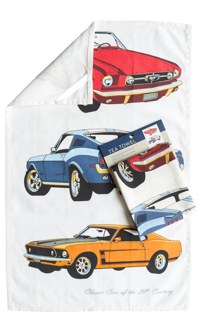Classic cars tea towel