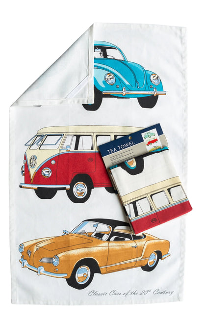 Classic cars tea towel