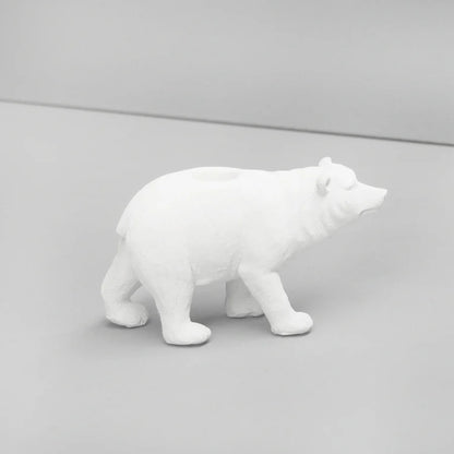 White bear candle holder