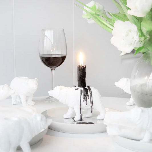 White bear candle holder