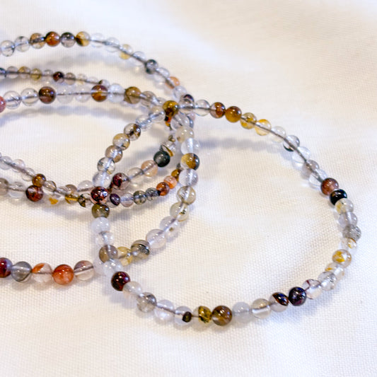 Agate bead crystal bracelet