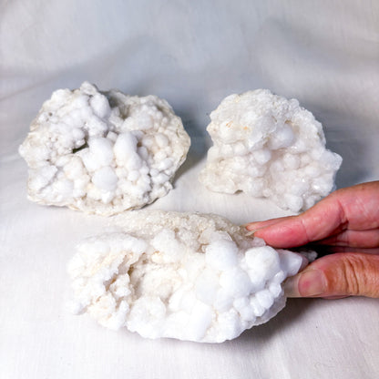 Snow quartz crystal cluster