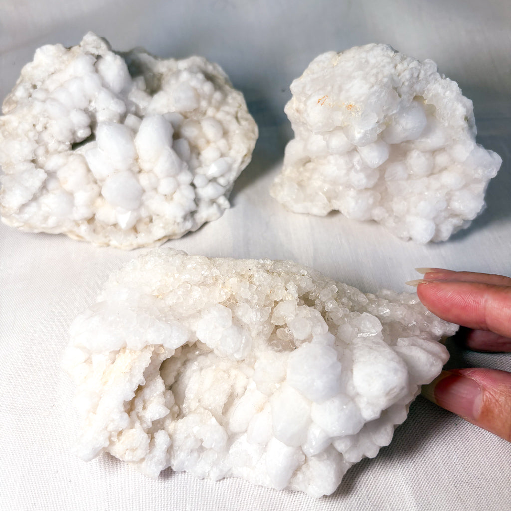 Snow quartz crystal cluster