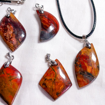 Jasper crystal pendant necklace
