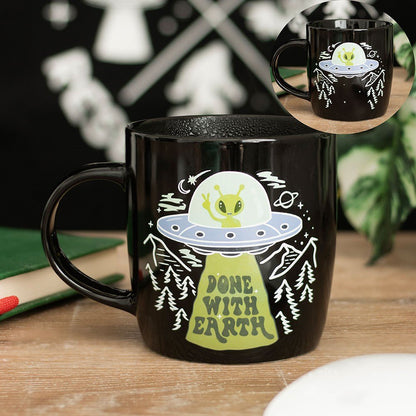Done with earth alien mug