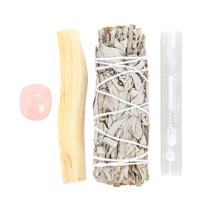 Cleansing kit - smudge sticks & crystals bundle