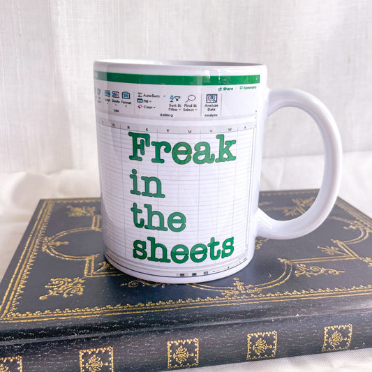 Excel freak in the sheets mug