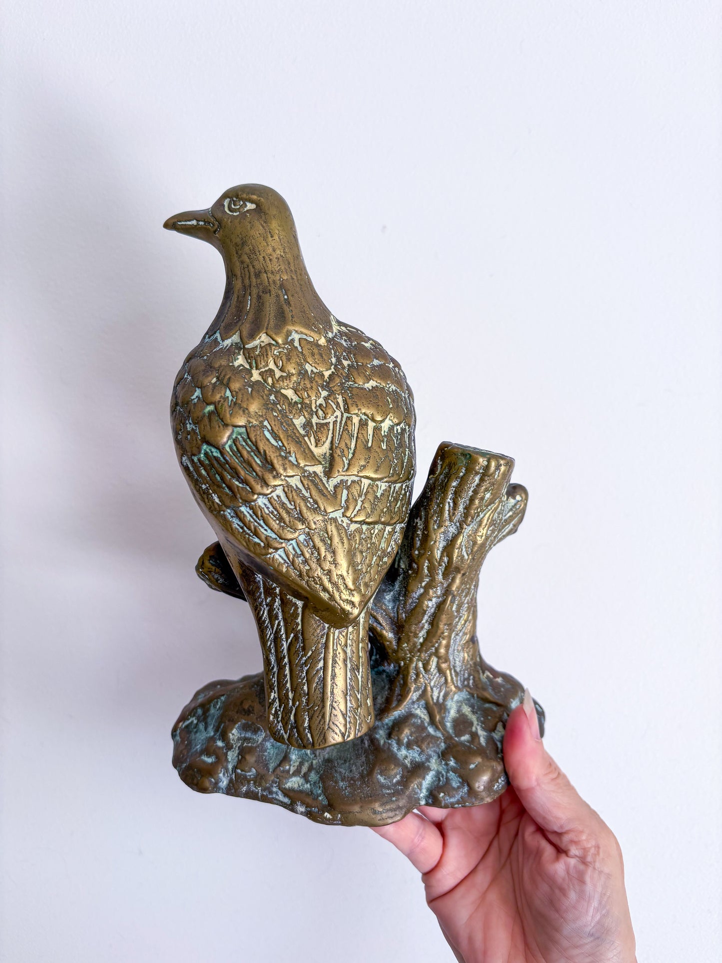 Antique brass eagle statue