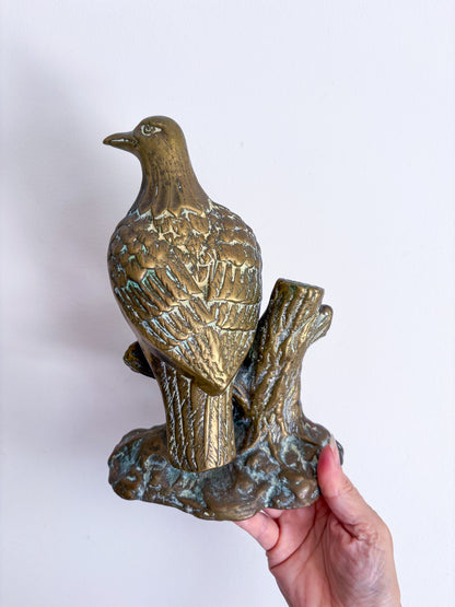 Antique brass eagle statue