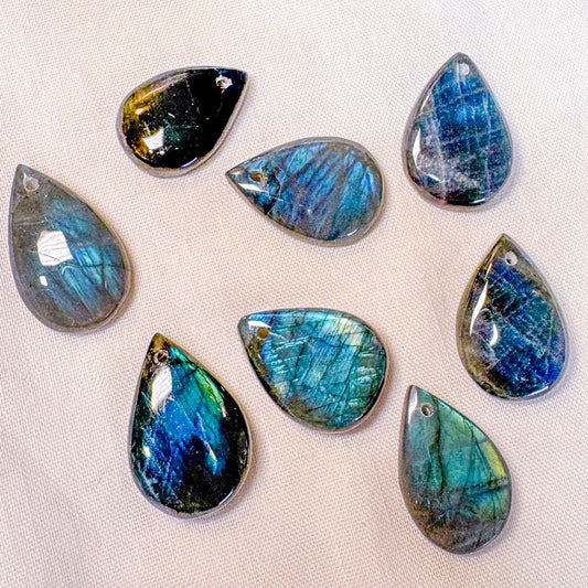 Labradorite crystal teardrop pendant stone