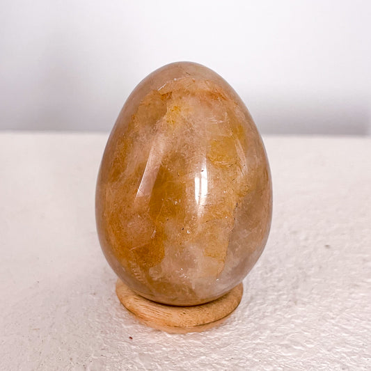 Golden healer quartz crystal polished egg