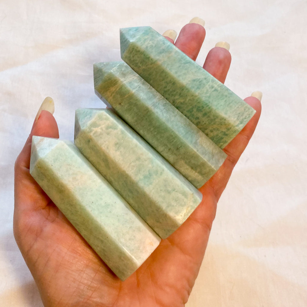 Amazonite crystal point tower
