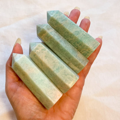 Amazonite crystal point tower