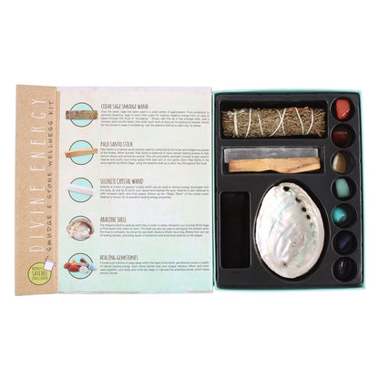 Wellness smudge, abalone & crystal kit