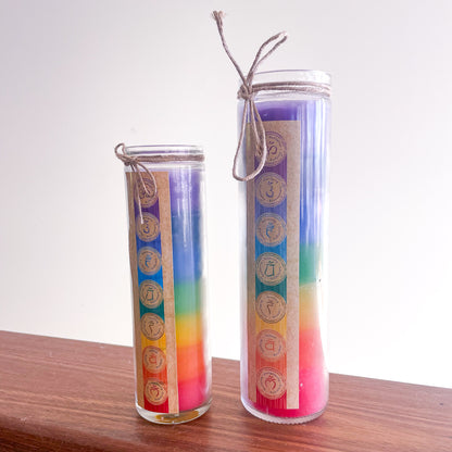 Good luck chakra rainbow prayer candle