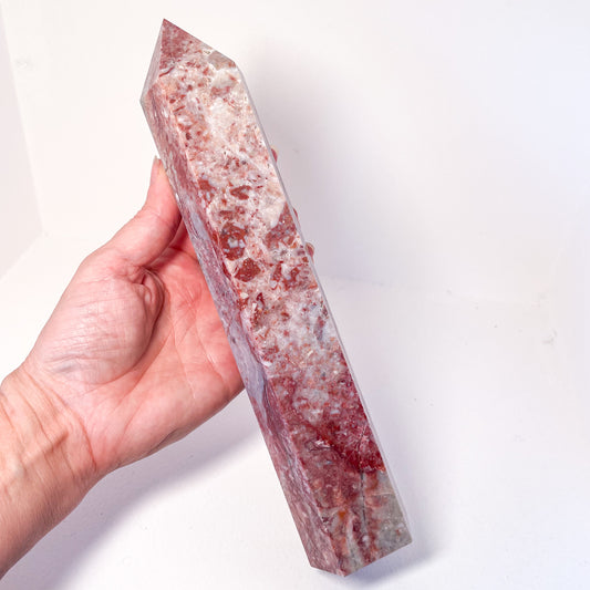 Strawberry jasper crystal generator tower XL 1kg