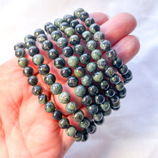 Kambaba jasper crystal bead stone bracelet