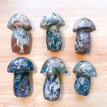 Ocean jasper Crystal mushroom shaped statue polished stone L