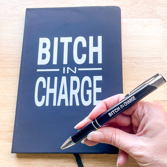 Bitch in charge notebook & pen gift set