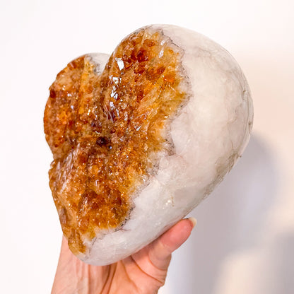 Citrine crystal A grade XL cluster polished heart 2.4kg