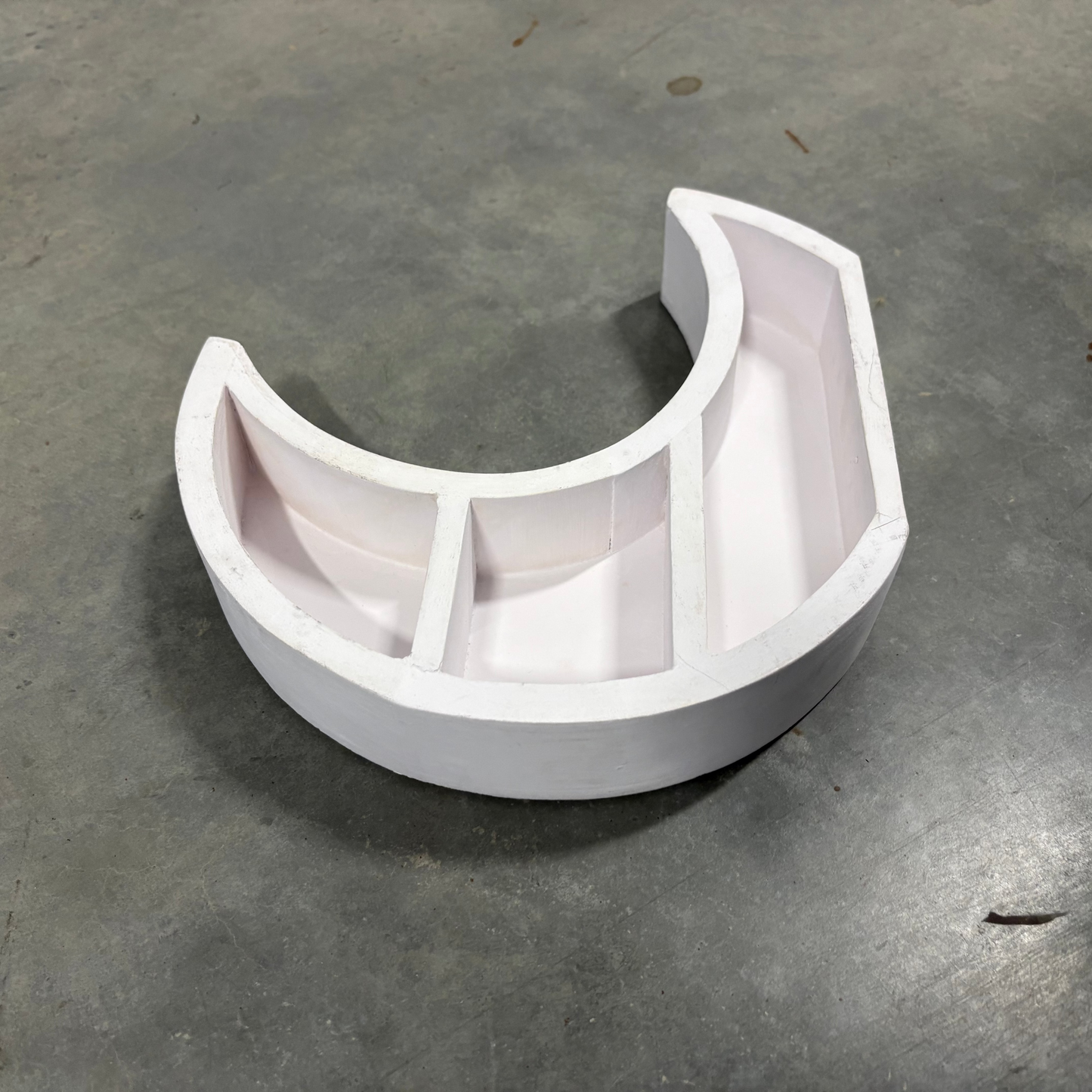 White wash crescent moon shelf