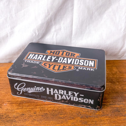 Vintage Harley Davidson motorcycles storage box embossed XL tin